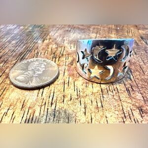 Vintage, Solid Sterling, Star & Moon Ring